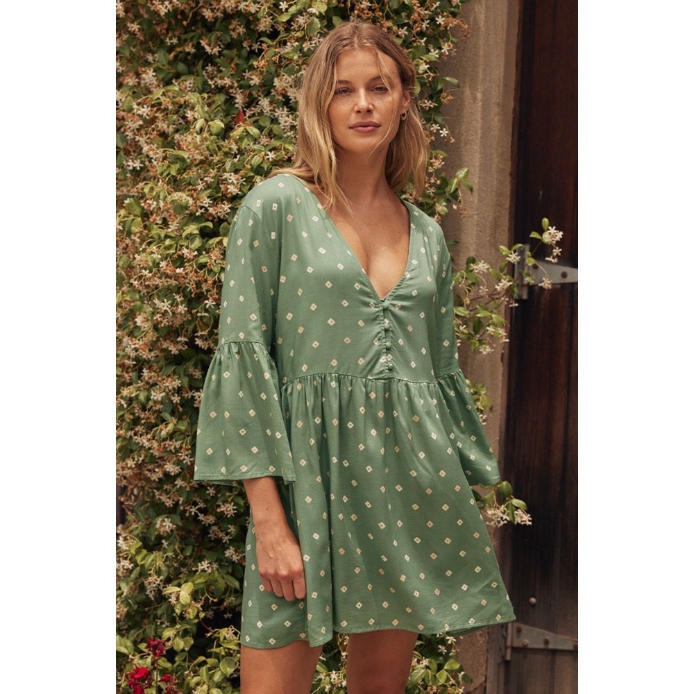 Summersalt Easy Breezy Eco Voile Mini‎ Dress Swim Cover Up in Diamond Dot Sz 2XL